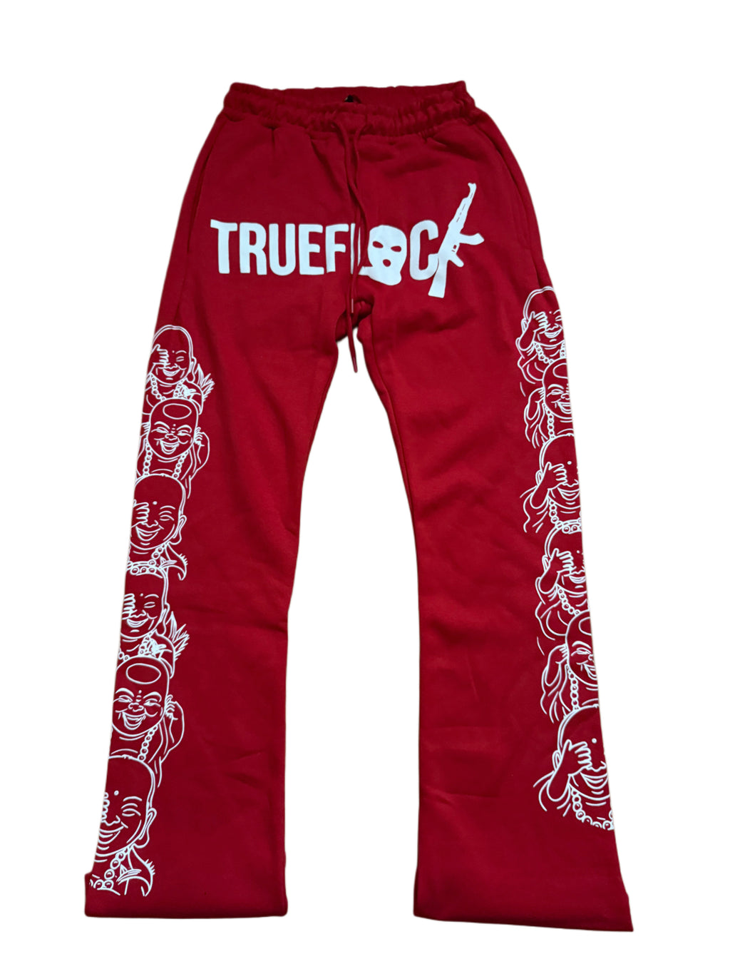 Red-Trueflock Buddha sweats